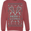 Merry Laxmas Funny Lacrosse Sports LAX Teen Sports Pun Ugly Christmas Sweater Crewneck Sweatshirt