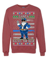 Santa Backs The Blue Pro Police Santa Claus Ugly Christmas Sweater Unisex Crewneck Sweatshirt