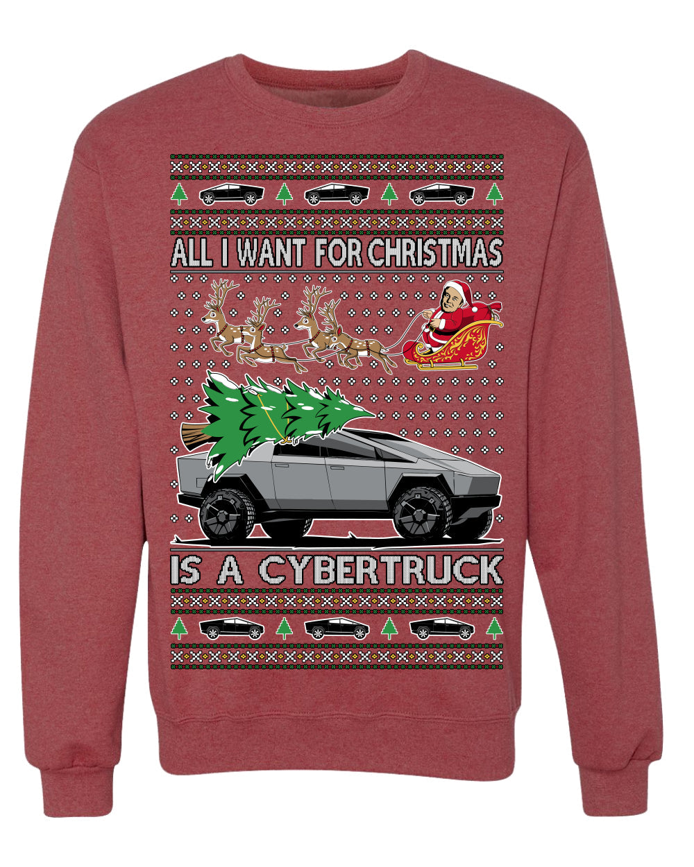 All I Want for Christmas is a Cybertruck Funny Tech Ugly Christmas Sweater