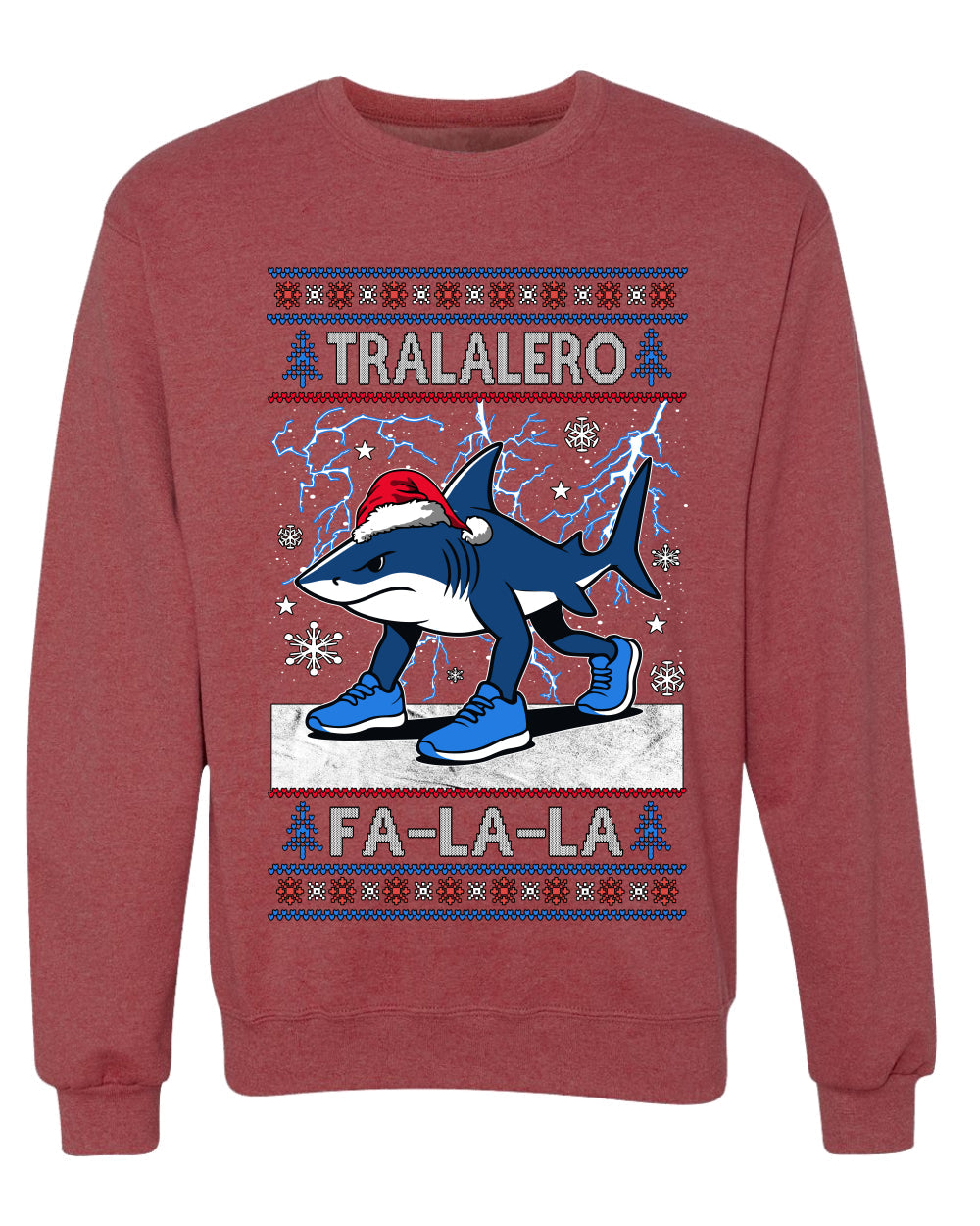 Tralalero Fa La La Brainrot,Unisex Ugly Christmas Sweater, Crewneck Sweatshirts