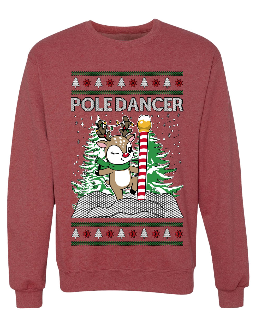 Pole Dancer, Unisex Ugly Christmas Sweater Crewneck Sweatshirts