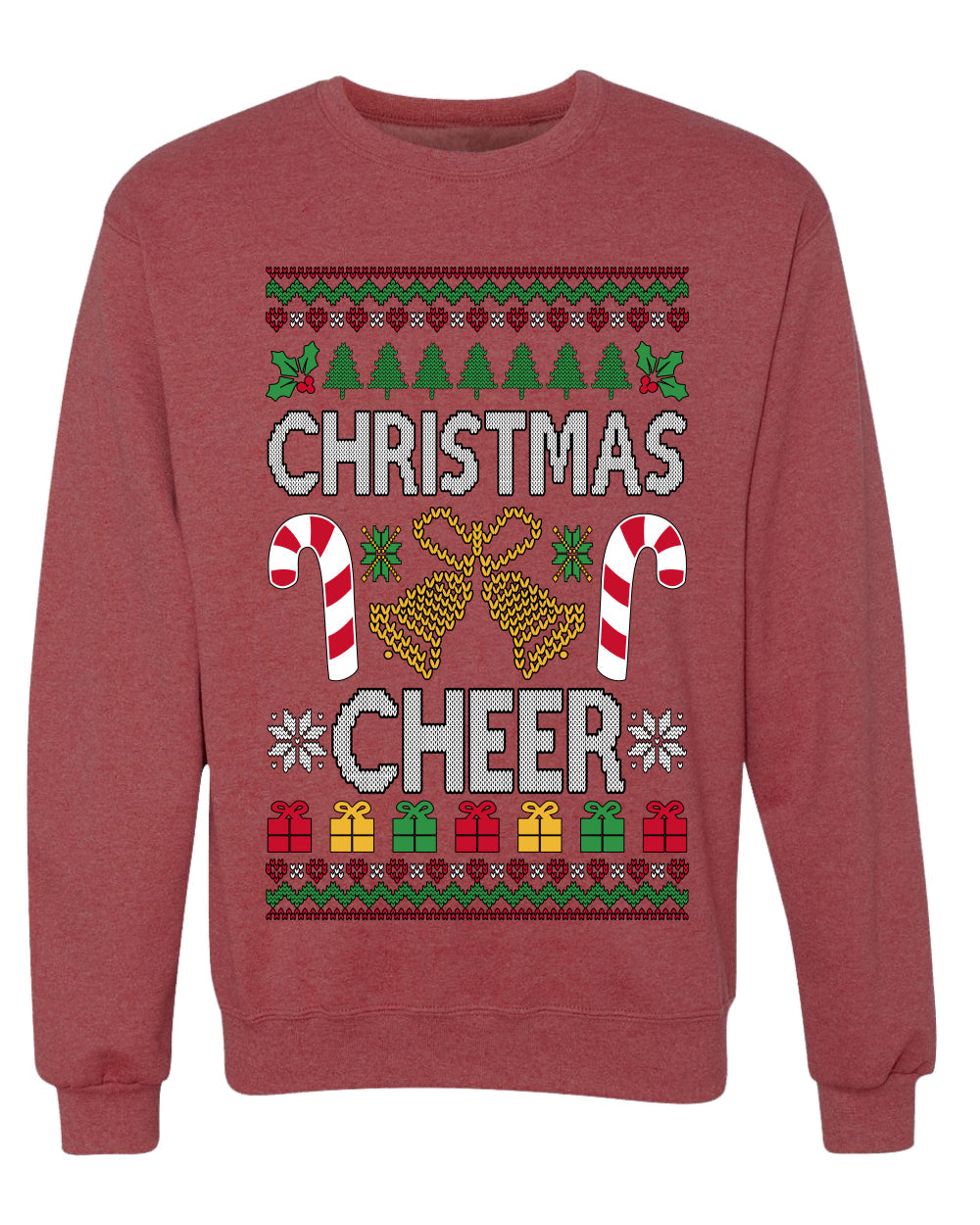 Christmas Cheer, Unisex Ugly Christmas Sweater, Crewneck Sweatshirts