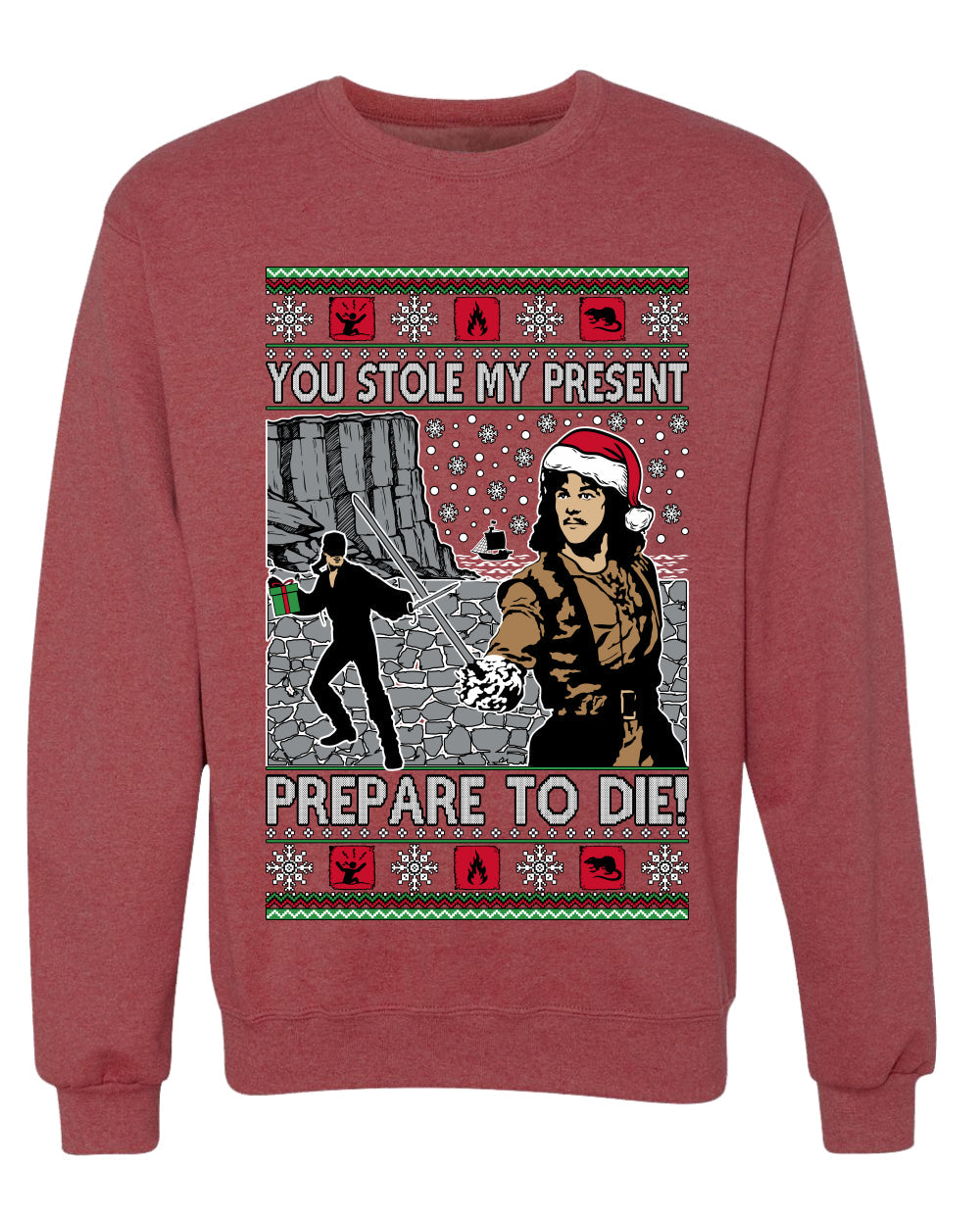 You Stole My Present Prepare To Die Cult Classic, Unisex Ugly Christmas Sweater, Crewneck Sweatshirts