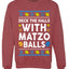 Deck The Halls With Matzo Balls Hanukkah, Unisex Ugly Christmas Sweater Crewneck Sweatshirts