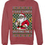 I Saw Santa Splitting The G, Unisex Ugly Christmas Sweater Crewneck Sweatshirts