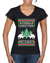Merry Christmas Bitches Ugly Christmas Sweater Women’s Standard V-Neck Tee