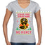 Strike First Strike Hard No Mercy Xmas Ugly Christmas Sweater Women’s Standard V-Neck Tee