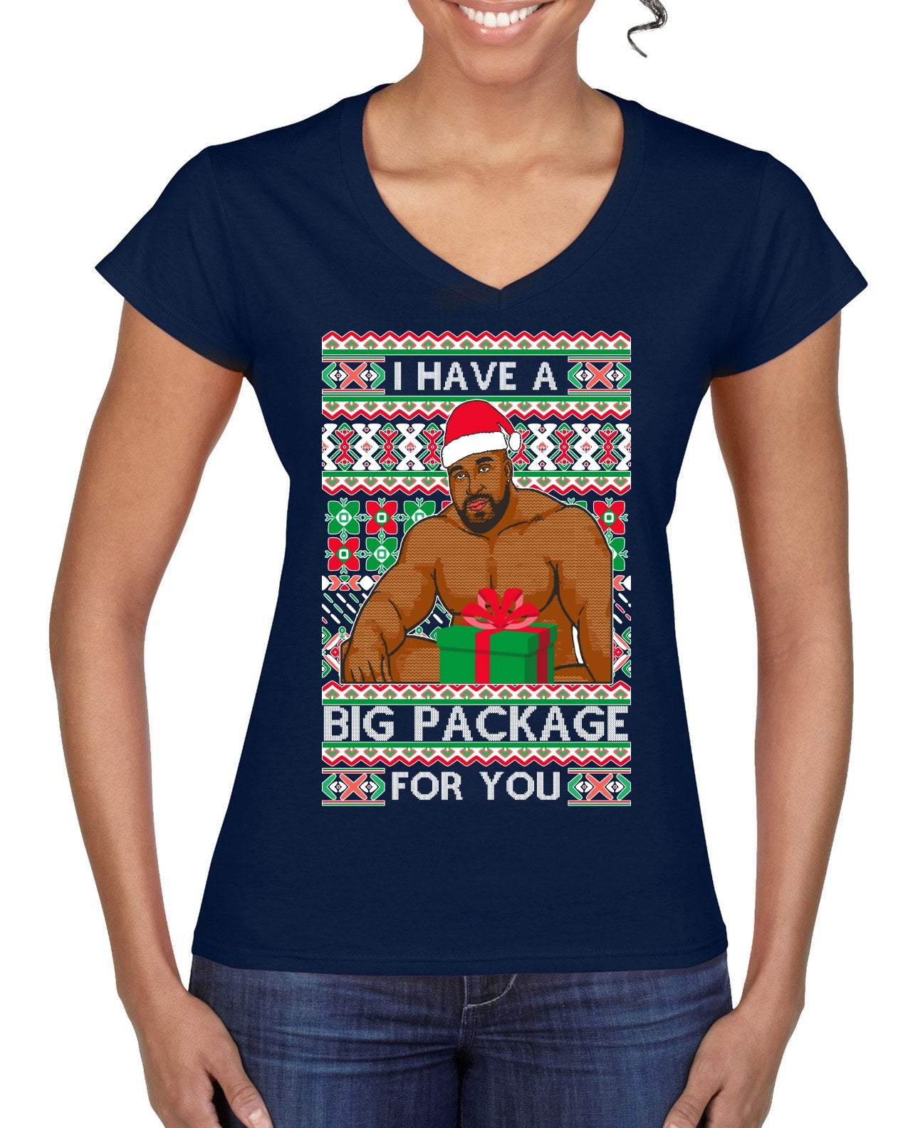 I have a Big package Meme Barry Wood  Ugly Christmas Sweater Women’s Standard V-Neck Tee
