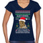 Lisp Believe In Thomthin Thacrifithing Everythin Ugly Christmas Sweater Women’s Standard V-Neck Tee
