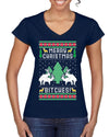 Merry Christmas Bitches Ugly Christmas Sweater Women’s Standard V-Neck Tee