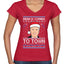 Biden Is Coming To Town Ugly Christmas Sweater Women’s Standard V-Neck Tee