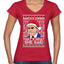 Santas Coming That's What She Said Michael Scott Ugly Christmas Sweater Women’s Standard V-Neck Tee