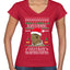 Lisp Believe In Thomthin Thacrifithing Everythin Ugly Christmas Sweater Women’s Standard V-Neck Tee