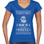 Theres Some Hos in the House Santa Ugly Christmas Sweater Women’s Standard V-Neck Tee