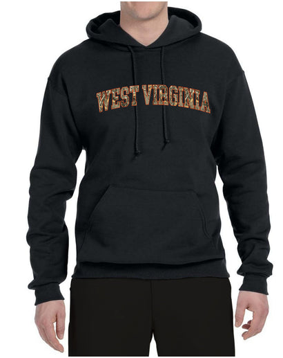 West Virginia  Camo Fill Orange Outline Sweater, Unisex Hoodie Sweatshirt