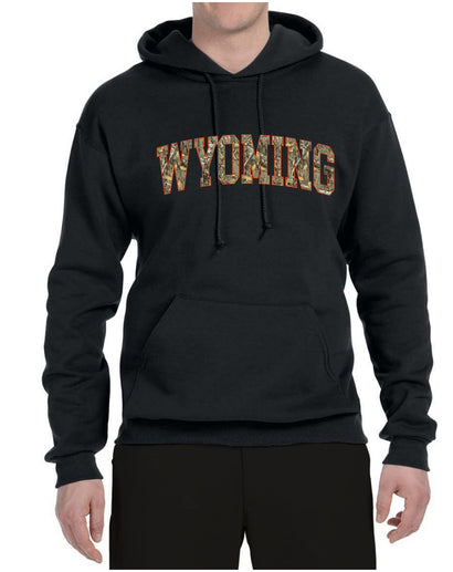 Wyoming  Camo Fill Orange Outline Sweater, Unisex Hoodie Sweatshirt
