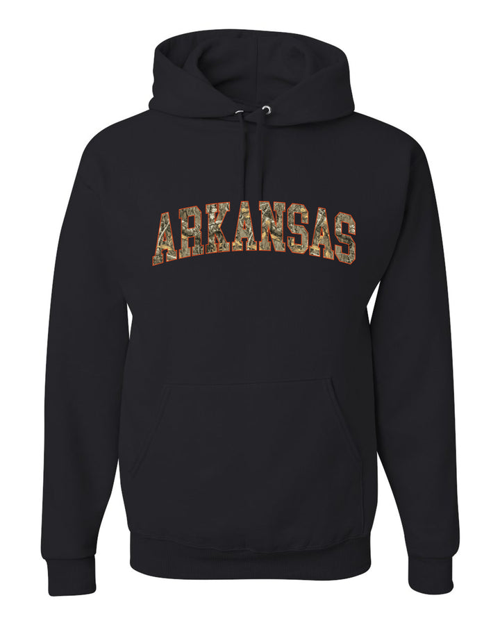 Arkansas  Camo Fill Orange Outline Sweater, Unisex Hoodie Sweatshirt