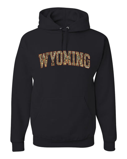 Wyoming  Camo Fill Orange Outline Sweater, Unisex Hoodie Sweatshirt