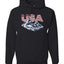 USA Winter Team Sports Fan Collection | USA Flag Mountainscape Sweater, Unisex Hoodie Sweatshirt