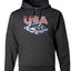 USA Winter Team Sports Fan Collection | USA Flag Mountainscape Sweater, Unisex Hoodie Sweatshirt