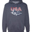 USA Winter Team Sports Fan Collection | USA Flag Mountainscape Sweater, Unisex Hoodie Sweatshirt
