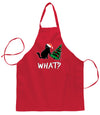 What? Funny Guilty Santa Cat Christmas Tree Ugly Christmas Sweater Ugly Christmas Butcher Graphic Apron for Kitchen BBQ Grilling Cooking