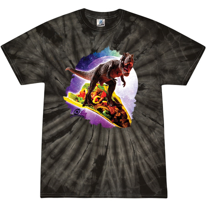 Galactic T-Rex on Taco Tie-Dye T-Shirt