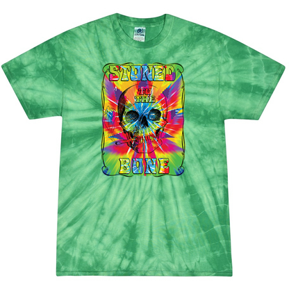 Stoned to the Bone Smoking Skeleton Tie-Dye T-Shirt