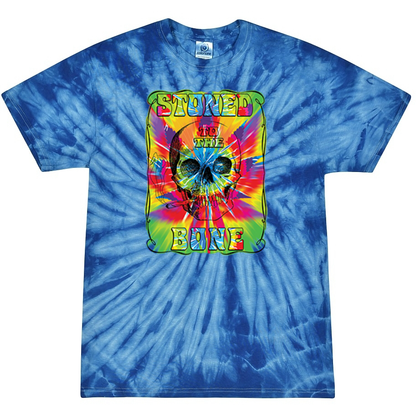 Stoned to the Bone Smoking Skeleton Tie-Dye T-Shirt