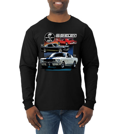 Shelby 65 Powered by Ford Motors Mustang Logo Emblem  Cars and Trucks Mens Long Sleeve Shirt