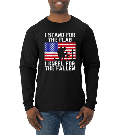 I Stand for The Flag I Kneel for The Fallen Americana / American Pride Mens Long Sleeve Shirt