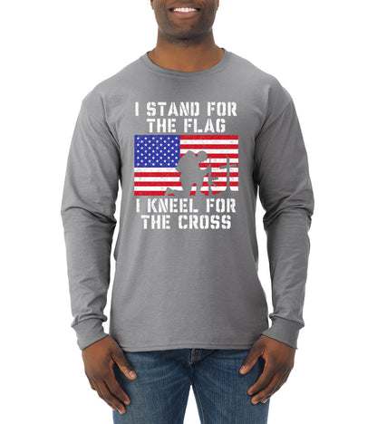 I Stand for The Flag I Kneel for The Cross  Americana / American Pride Mens Long Sleeve Shirt