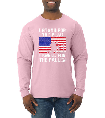 I Stand for The Flag I Kneel for The Fallen Americana / American Pride Mens Long Sleeve Shirt