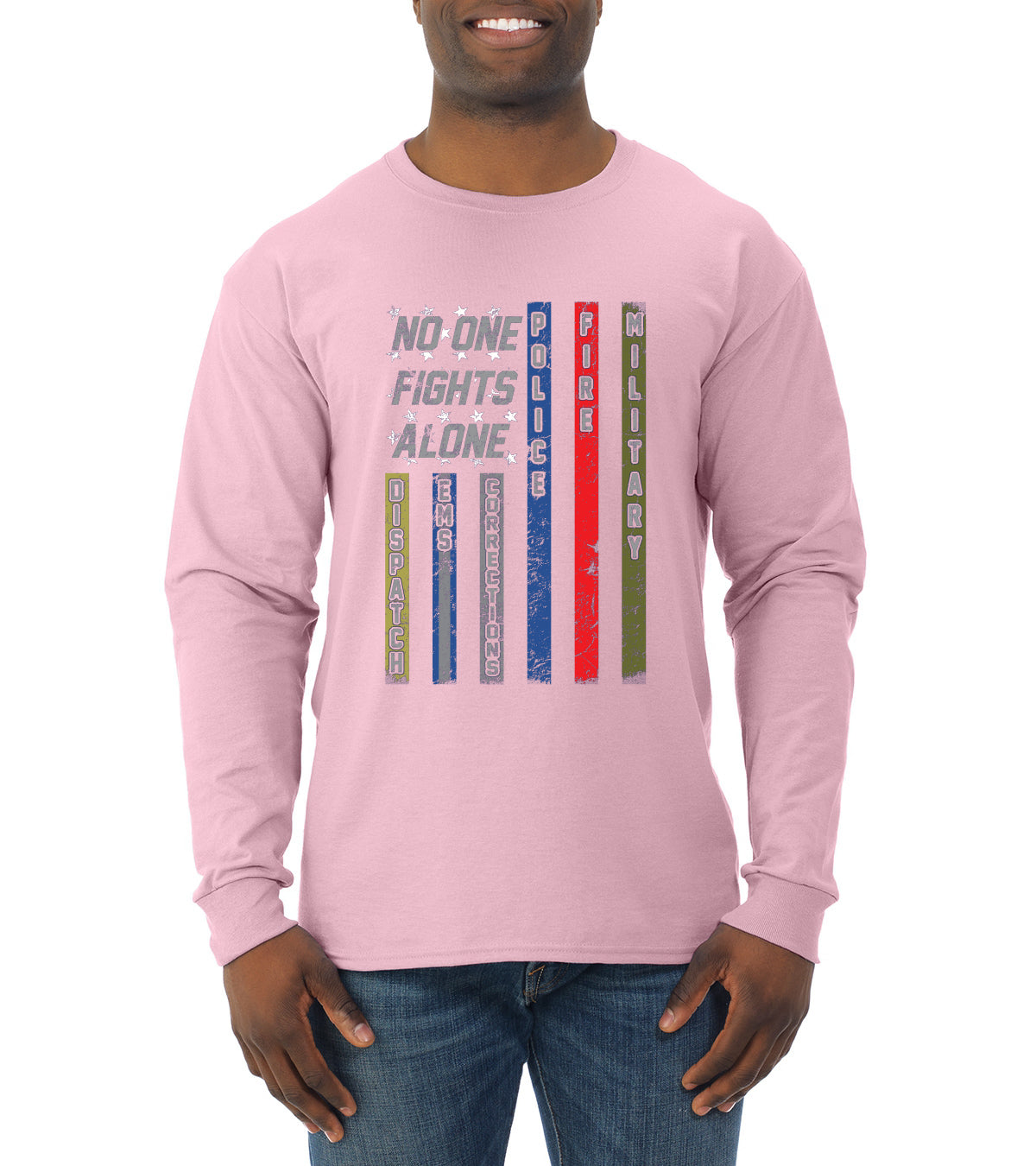 First Responder T Shirt Dispatcher EMS Corrections Police Fire Military Unity T-shirt American Flag Tee Pop Culture Mens Long Sleeve Shirt