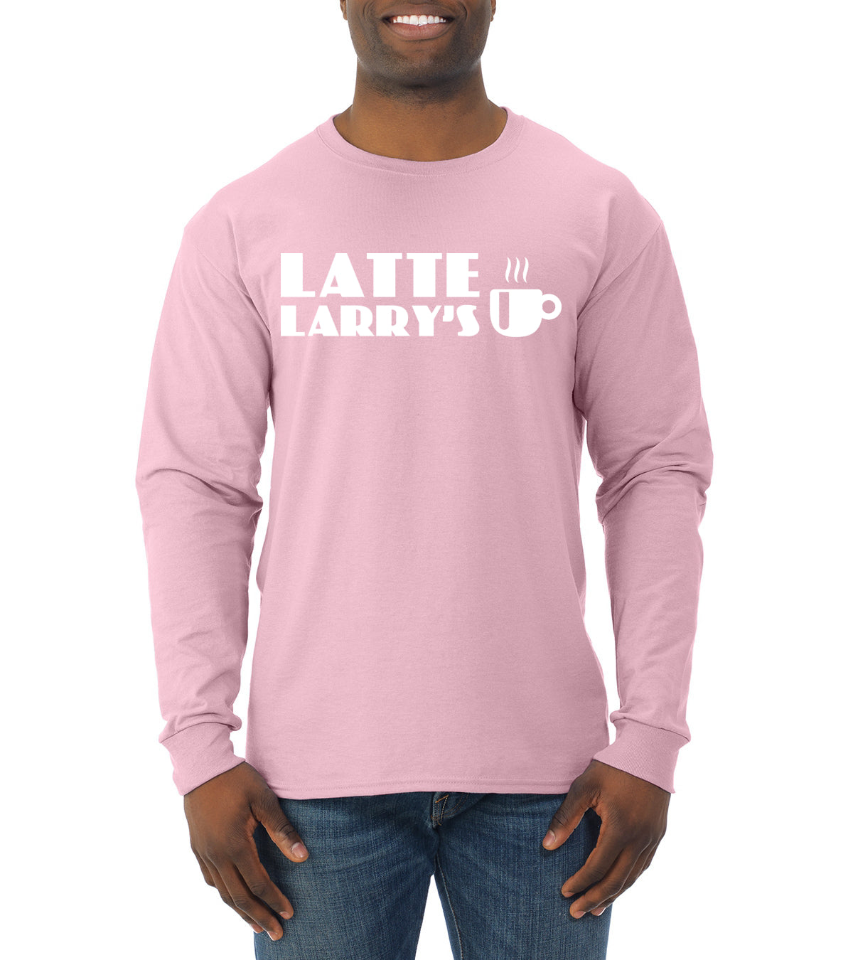 Latte Larry's California Coffee Shop Logo Pop Culture Mens Long Sleeve Shirt