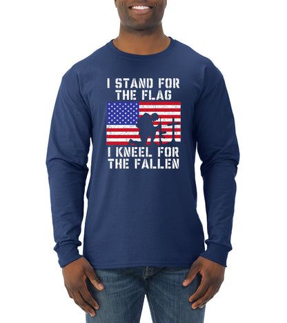 I Stand for The Flag I Kneel for The Fallen Americana / American Pride Mens Long Sleeve Shirt