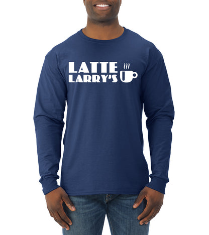 Latte Larry's California Coffee Shop Logo Pop Culture Mens Long Sleeve Shirt