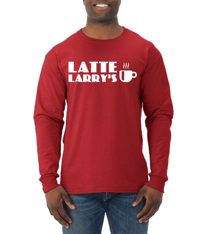 Latte Larry's California Coffee Shop Logo Pop Culture Mens Long Sleeve Shirt