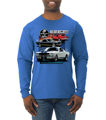Shelby 65 Powered by Ford Motors Mustang Logo Emblem  Cars and Trucks Mens Long Sleeve Shirt