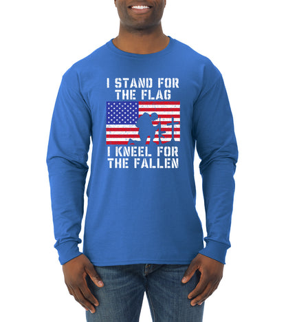 I Stand for The Flag I Kneel for The Fallen Americana / American Pride Mens Long Sleeve Shirt