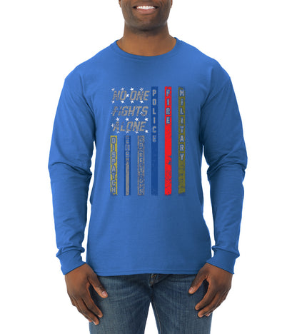 First Responder T Shirt Dispatcher EMS Corrections Police Fire Military Unity T-shirt American Flag Tee Pop Culture Mens Long Sleeve Shirt
