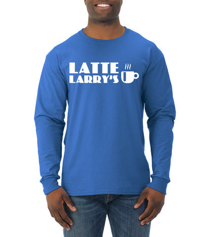 Latte Larry's California Coffee Shop Logo Pop Culture Mens Long Sleeve Shirt