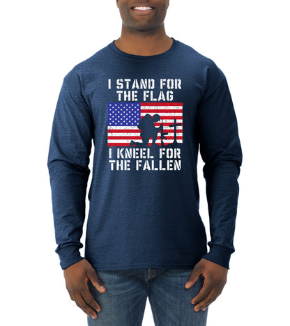 I Stand for The Flag I Kneel for The Fallen Americana / American Pride Mens Long Sleeve Shirt