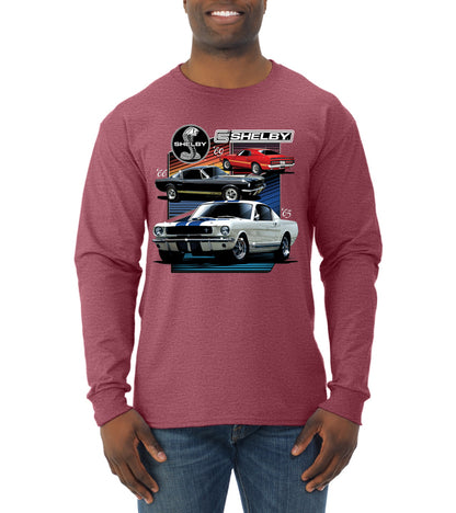 Shelby 65 Powered by Ford Motors Mustang Logo Emblem  Cars and Trucks Mens Long Sleeve Shirt