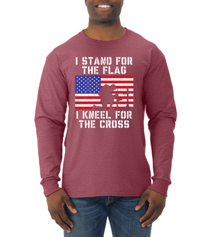 I Stand for The Flag I Kneel for The Cross  Americana / American Pride Mens Long Sleeve Shirt