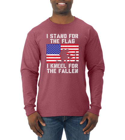 I Stand for The Flag I Kneel for The Fallen Americana / American Pride Mens Long Sleeve Shirt