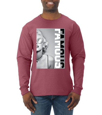 Marilyn Famous Savage Rockstar Streetwear Mens Long Sleeve Shirt