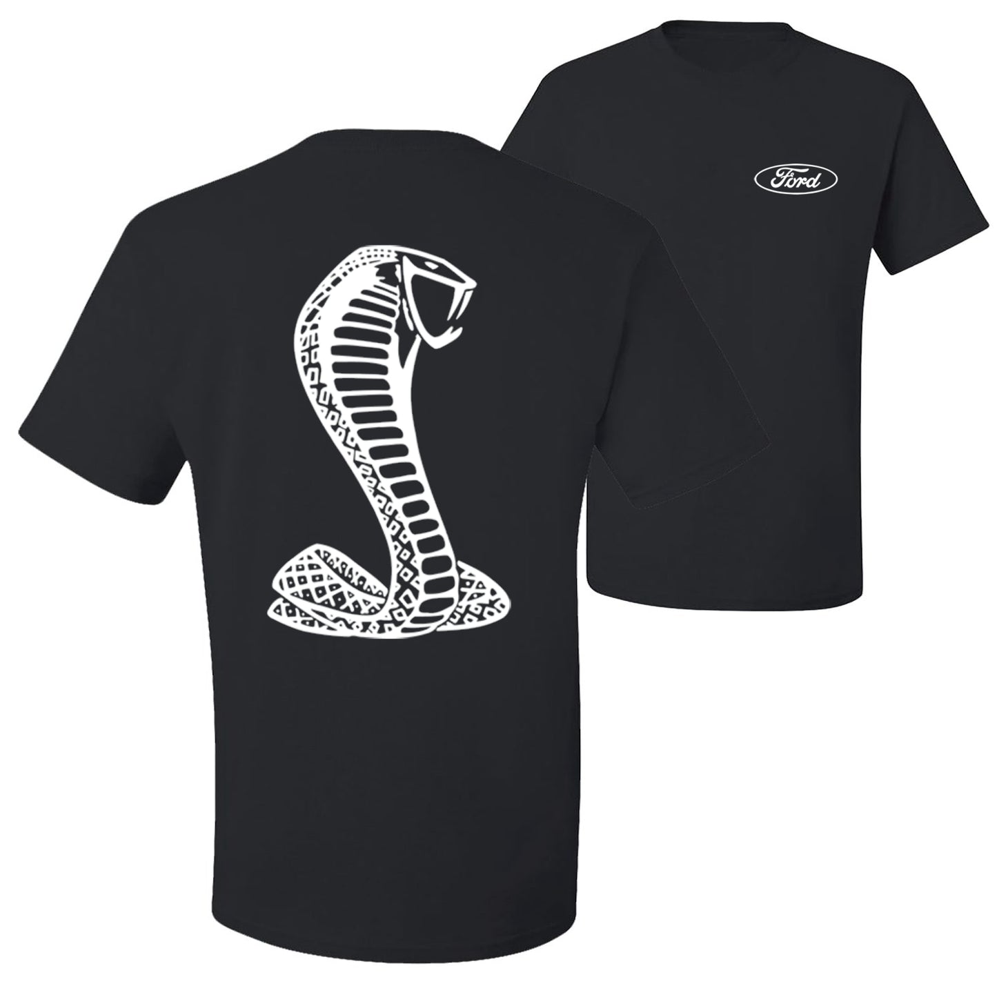Retro Ford Shelby Cobra Emblem Vintage White Logo Front & Back Cars and Trucks men Graphic T-Shirt